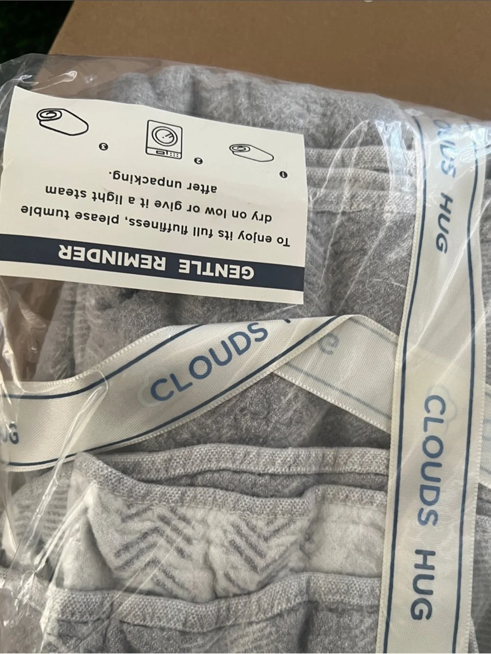Clouds Hug Navy & White Cooling Throw Blanket